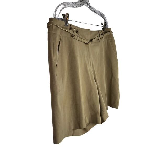 NWT Cache Brown Camel Tan Studded Preppy Shorts w/ Belt Plus Size 14 - Picture 3 of 8